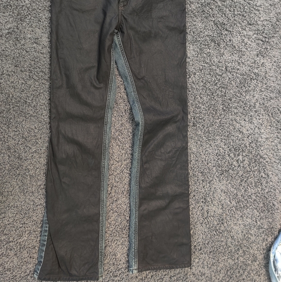 Harley Davidson leather and denim boot cut jeans - Picture 2 of 6